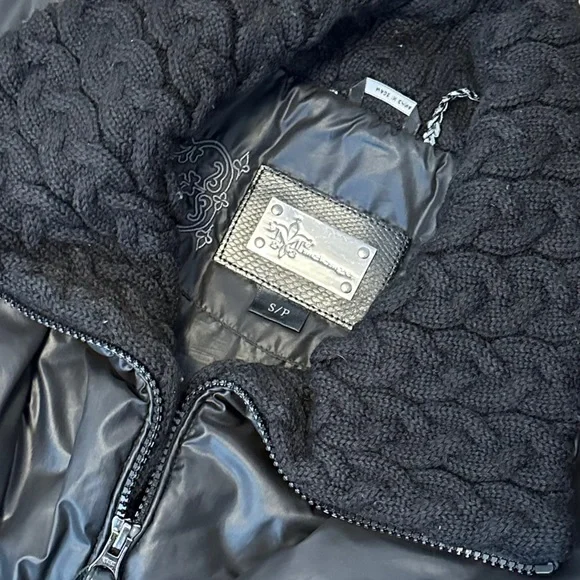 SOLD:Mackage Women's Down Kay Knit Collar Puffer Jacket - Black, S - Picture 6 of 13